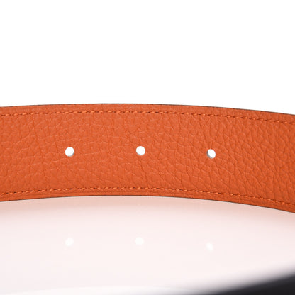 Hermes Box Togo 32mm H Belt 100 Black Orange 5 of 14
