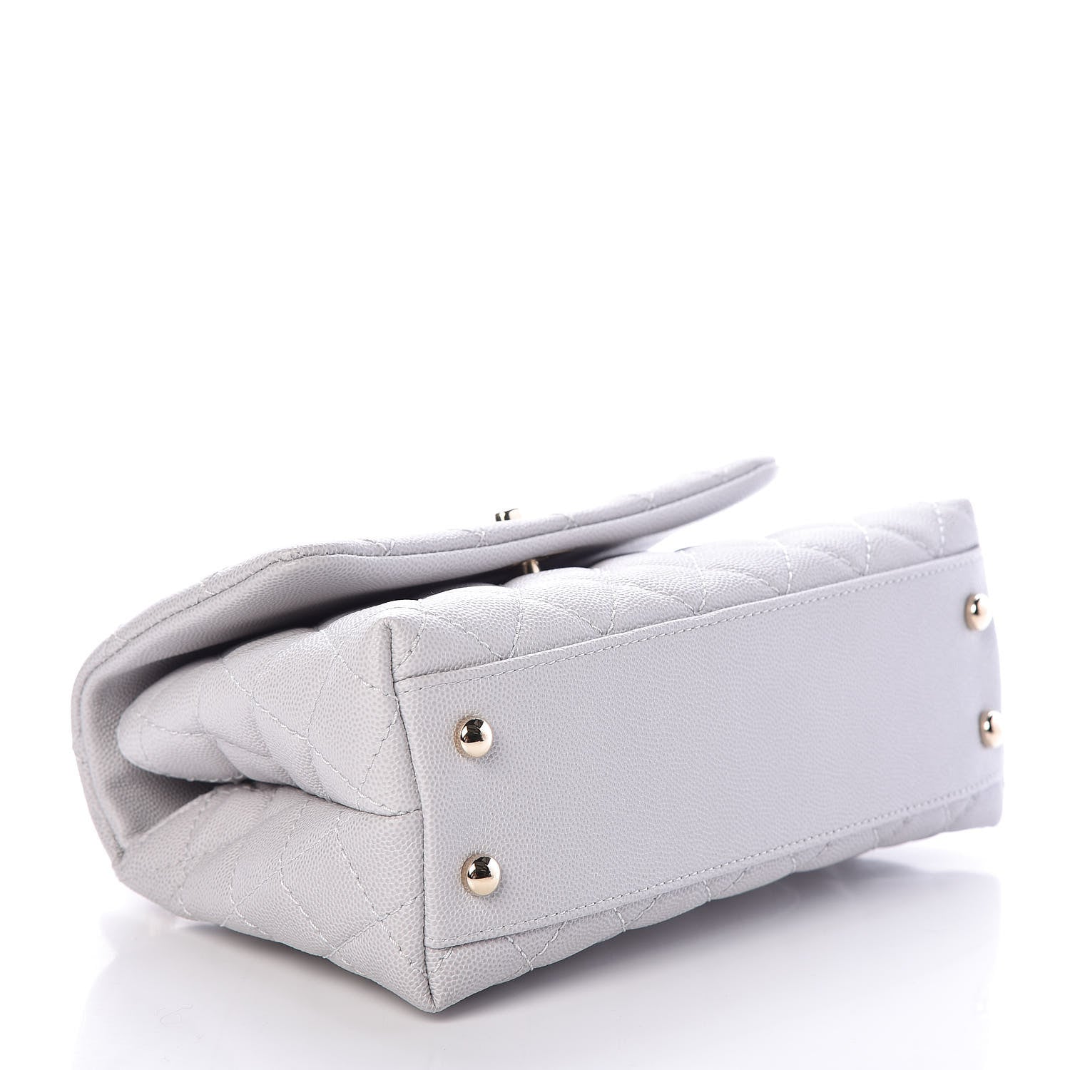 Chanel Caviar Quilted Mini Coco Handle Flap Light Grey 4 of 10
