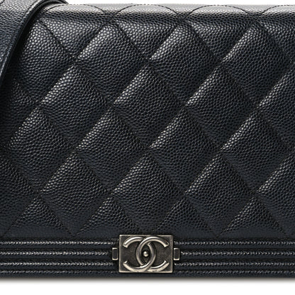 Chanel Caviar Quilted Boy Wallet On Chain WOC Black 9 of 11