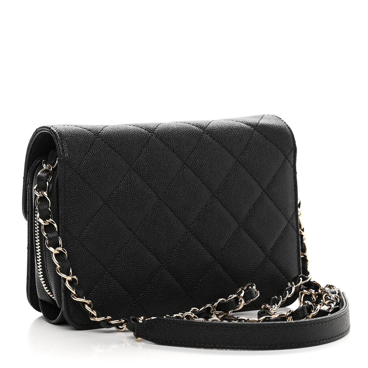 Caviar Quilted Like A Wallet Flap Black