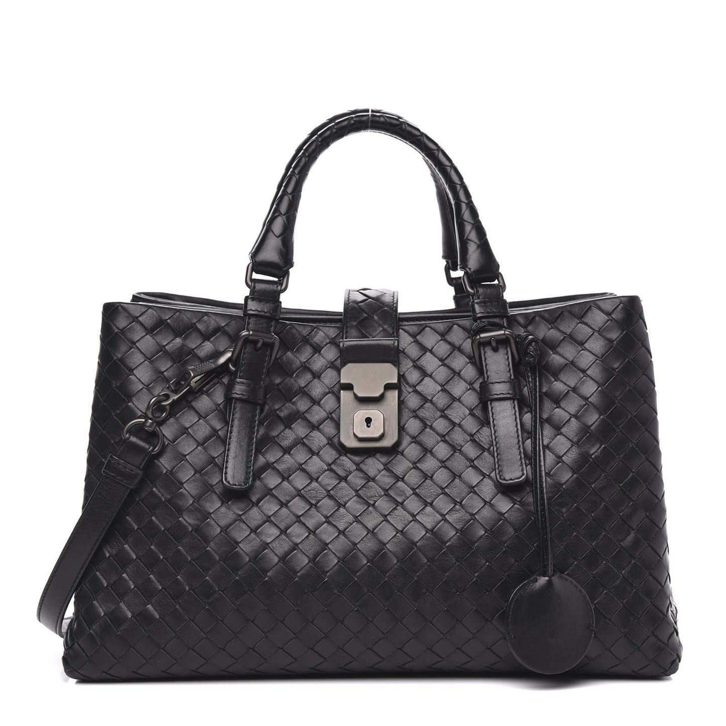 Light Calf Intrecciato Small Roma Black