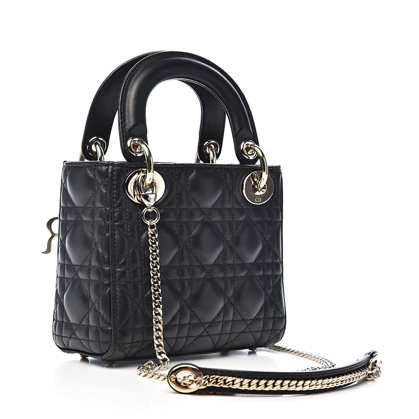 Lambskin Cannage Mini Lady Dior Black