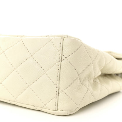 Chanel Washed Caviar Quilted Maxi Single Flap White 10 of 13
