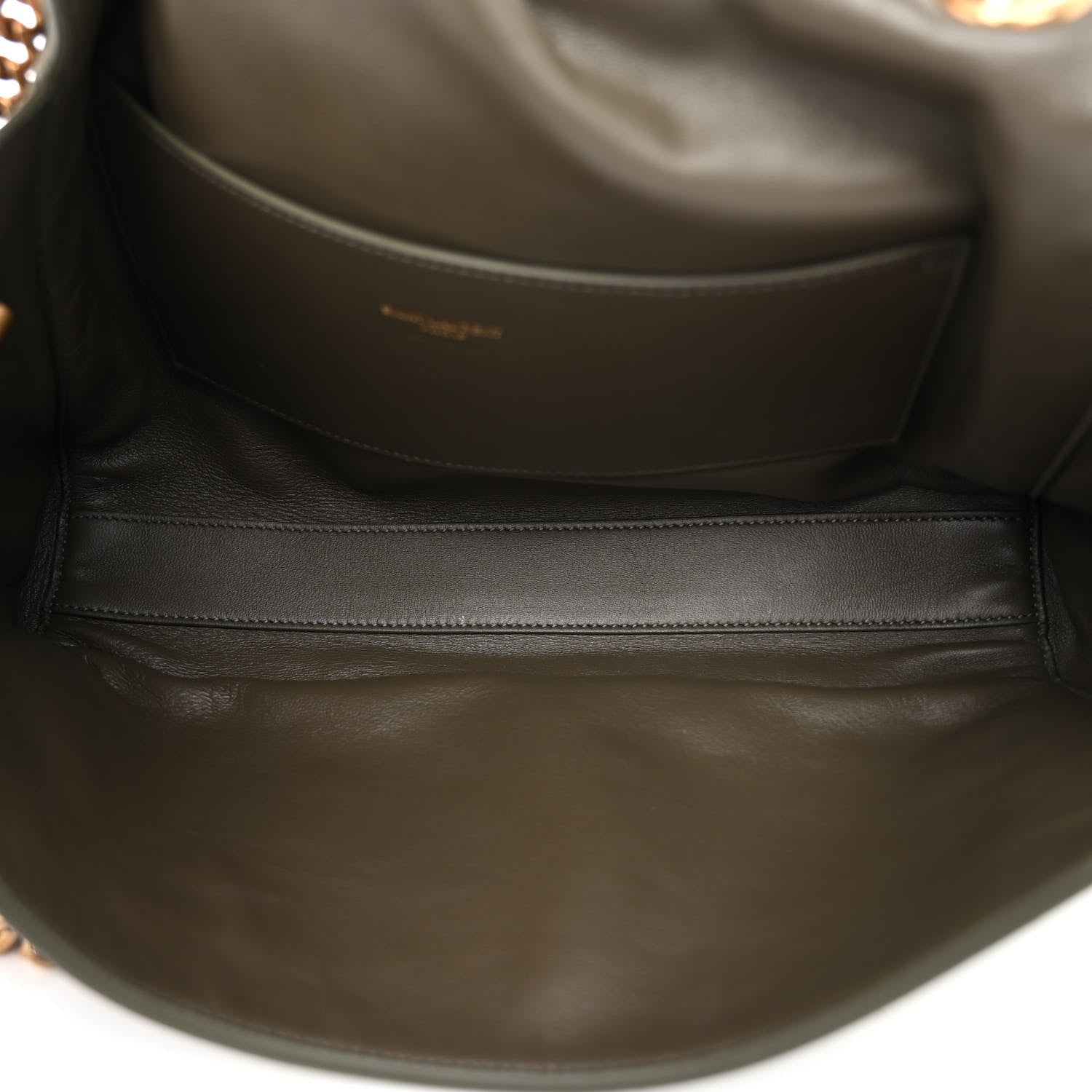 Saint Laurent Smooth Calfskin Suede Medium Reversible Monogram Kate Satchel Olive 8 of 18