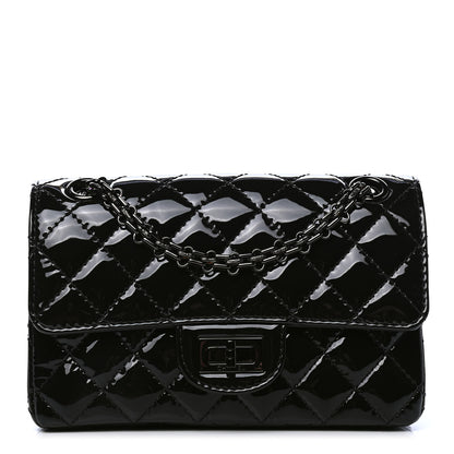 Chanel Patent Calfskin Quilted 2.55 Reissue Mini Flap So Black 1 of 6