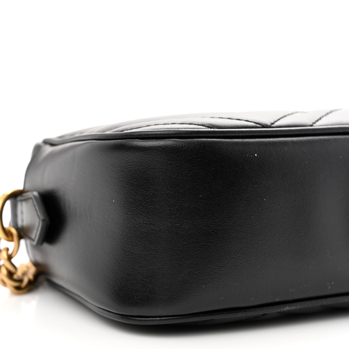 Calfskin Matelasse Small GG Marmont Chain Shoulder Bag Black