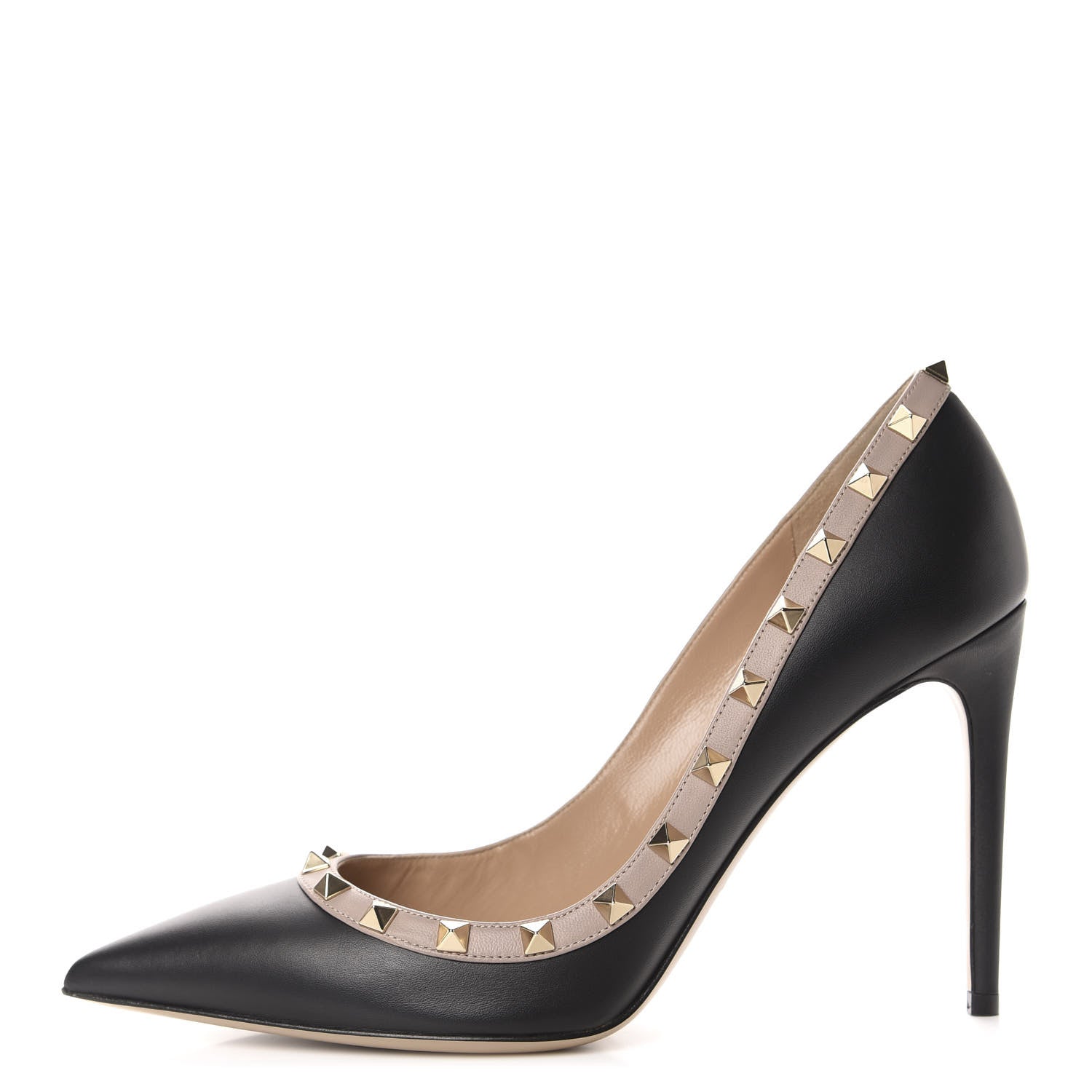 Valentino Garavani Nappa Rockstud 100mm Pumps 41 Black Poudre 1 of 10