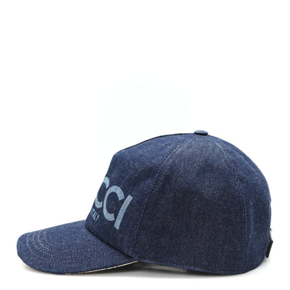 Gucci Lasered Denim Baseball Hat L Dark Blue 4 of 9