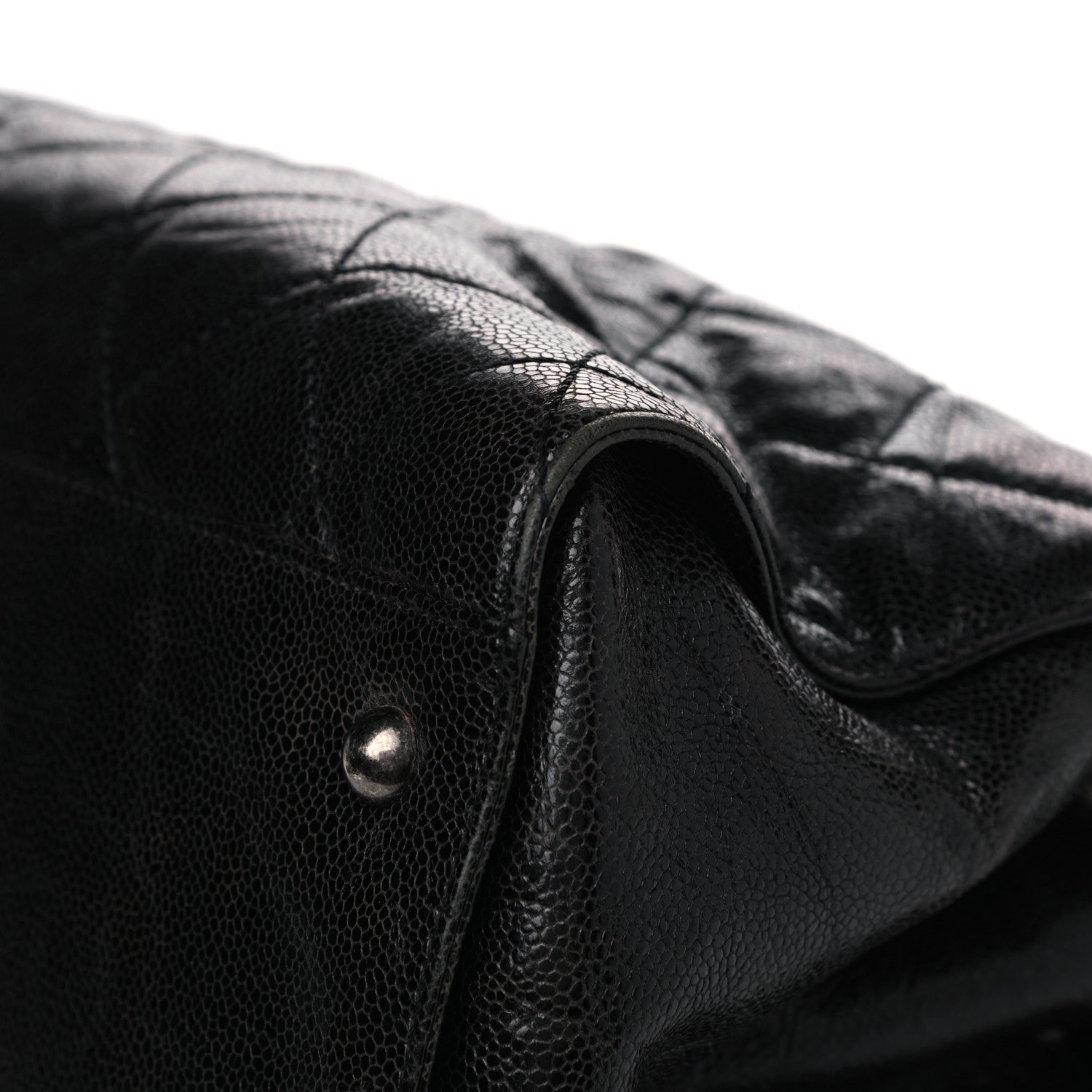 Chanel Crumpled Grained Calfskin Quilted CC Crave Tote Black 11 of 22