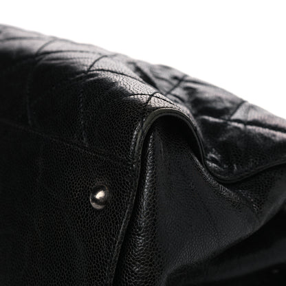 Chanel Crumpled Grained Calfskin Quilted CC Crave Tote Black 11 of 22