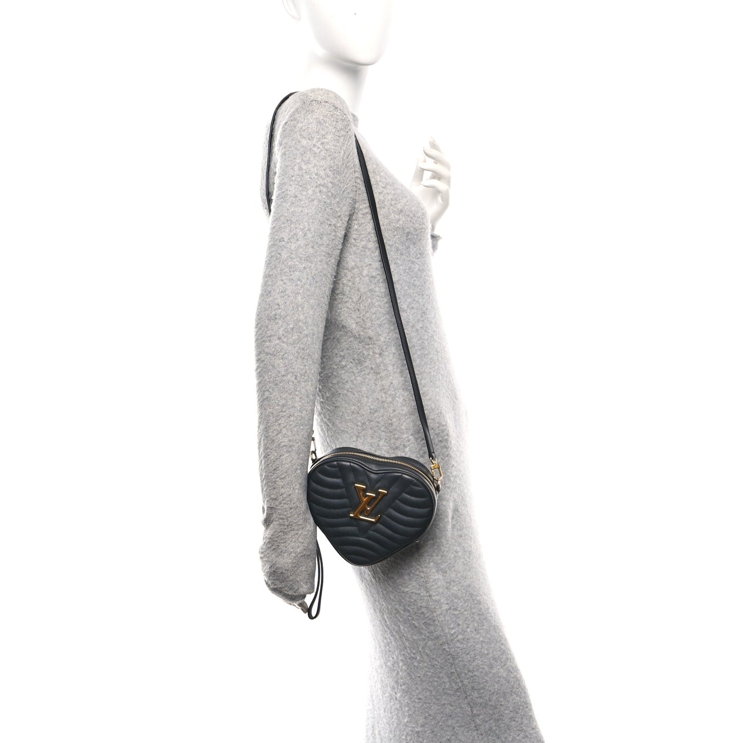 Calfskin New Wave Heart Bag Black