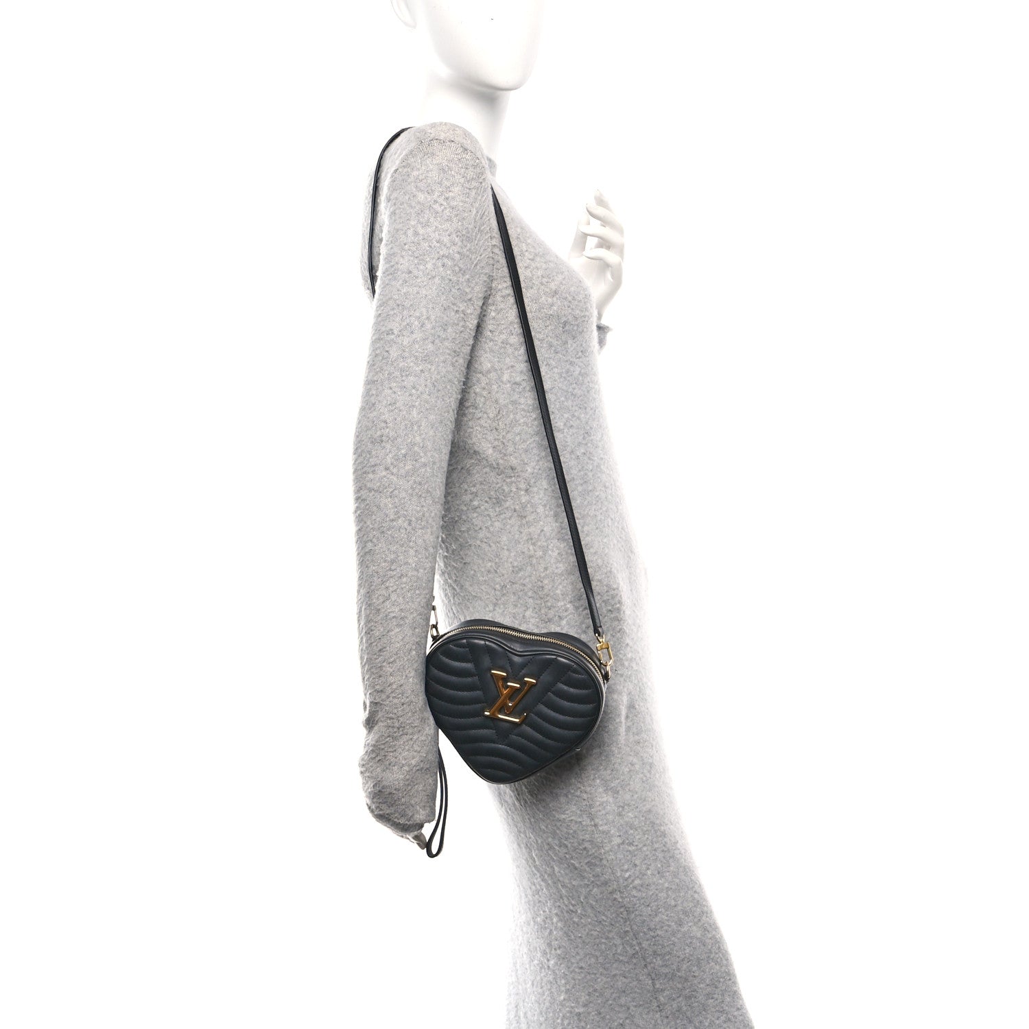Louis Vuitton Calfskin New Wave Heart Bag Black 2 of 12