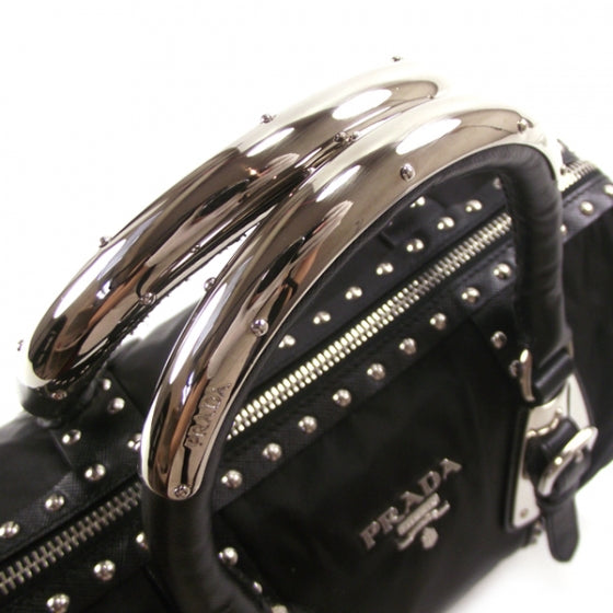 Prada Nylon Studded Doctor Bag 5 of 10