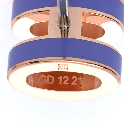 Hermes Rose Gold Lacquered Mini Pop H Earrings Lilac 4 of 7