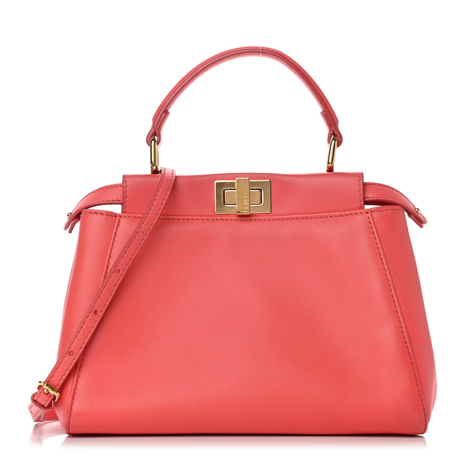 Fendi Nappa Mini Peekaboo Iconic Satchel Rosa Exstasy 1 of 10