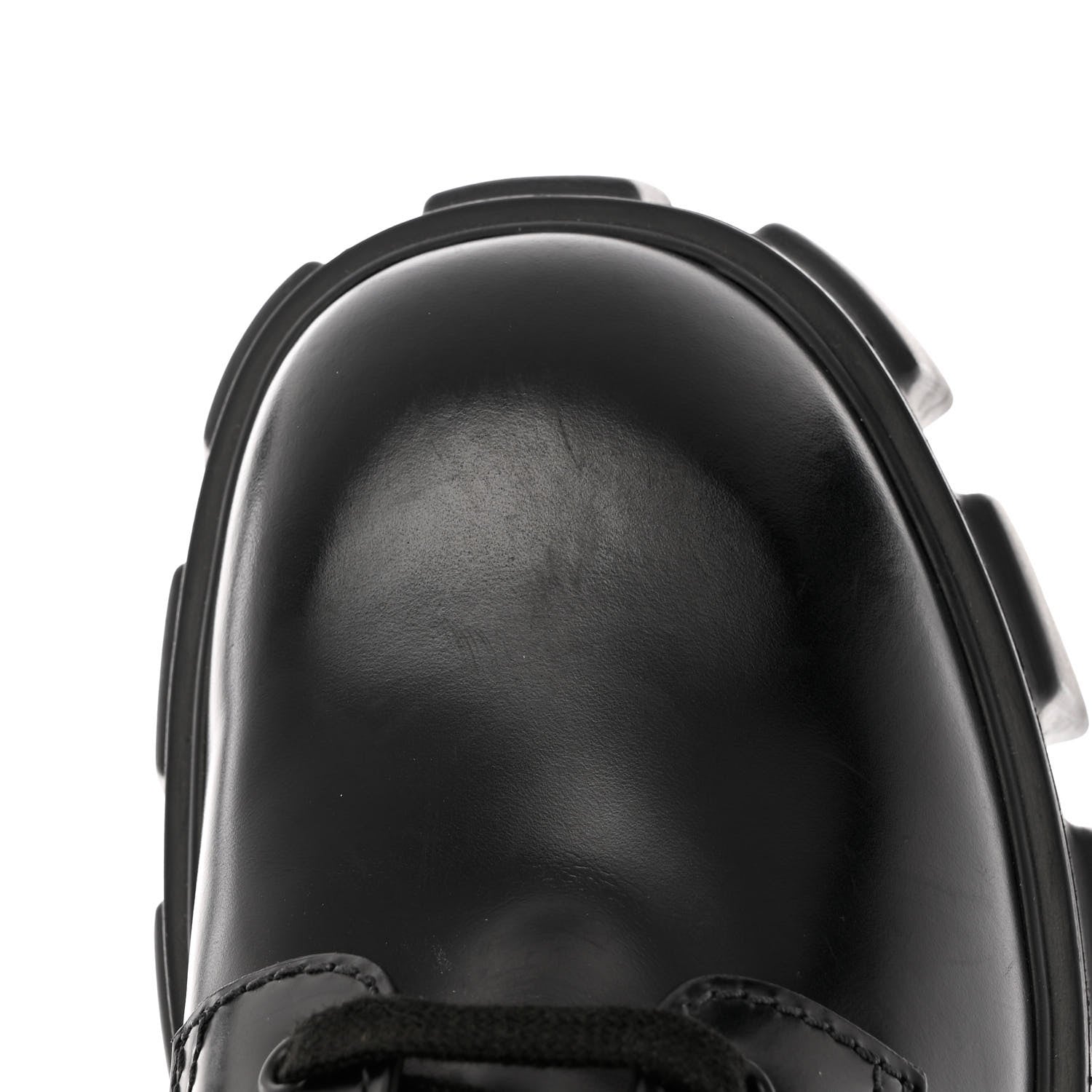 Prada Spazzolato Rois Re-Nylon Metal Triangle Logo Mens Monolith Pouch Pocket 60mm Combat Boots 9 Black 10 of 11