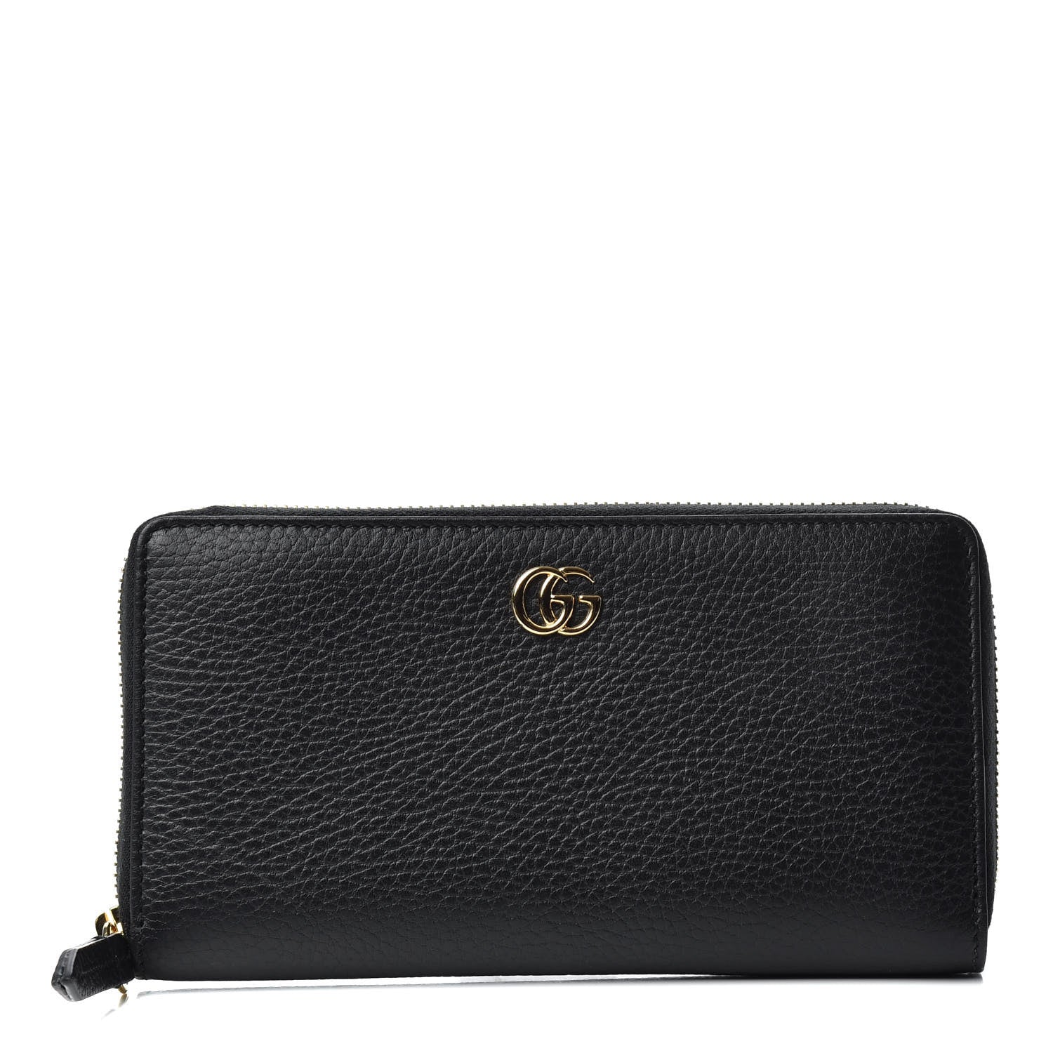 Gucci Dollar Calfskin GG Marmont Zip Around Wallet Black 1 of 6