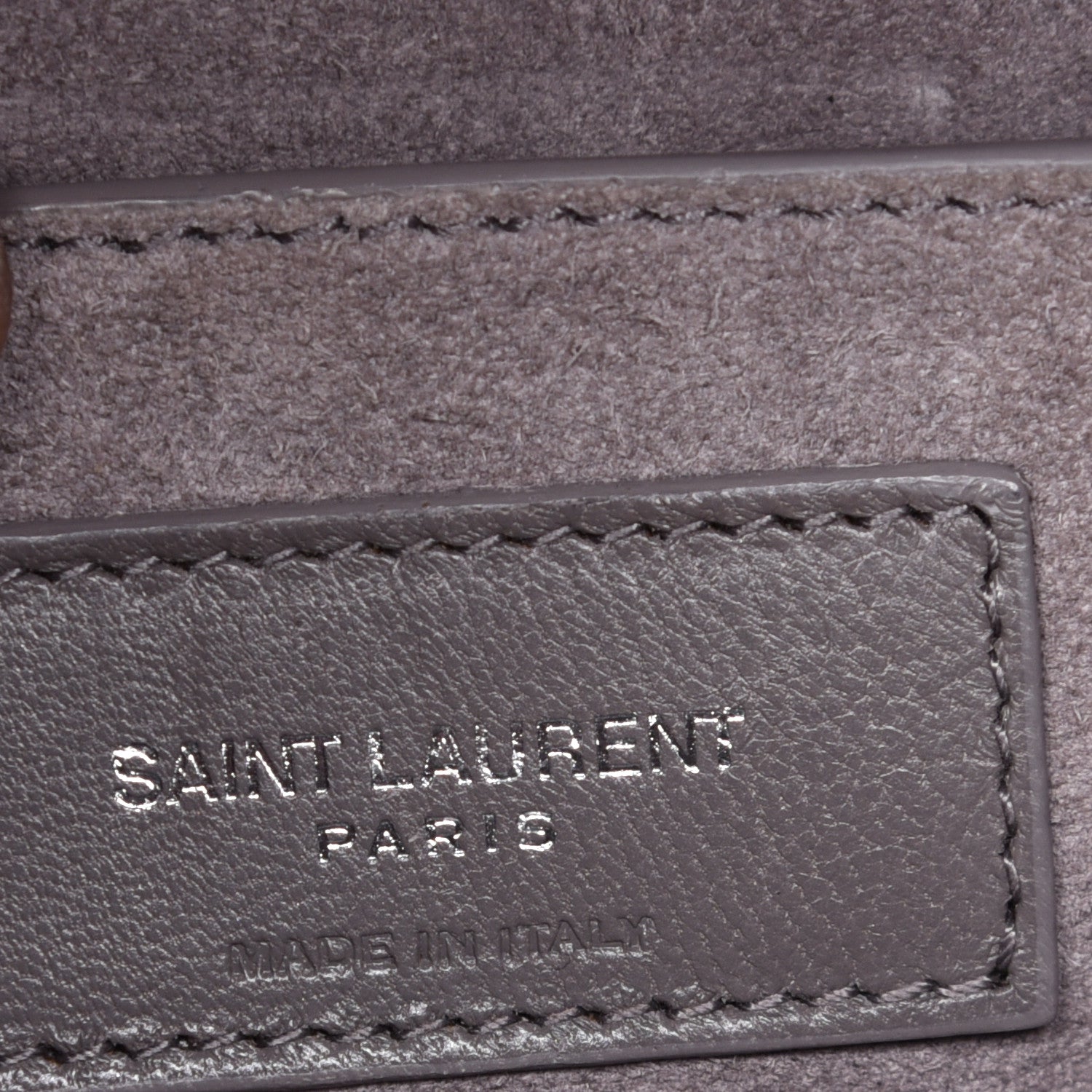 Saint Laurent Calfskin Crocodile Embossed Medium Monogram Sunset Fog 6 of 8