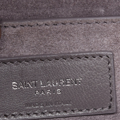 Saint Laurent Calfskin Crocodile Embossed Medium Monogram Sunset Fog 6 of 8