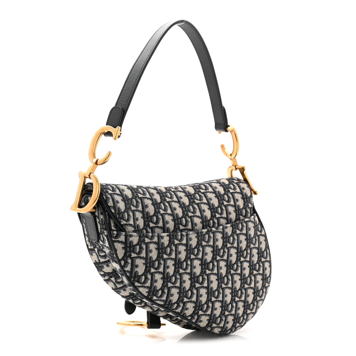 Christian Dior Oblique Saddle Bag Blue 3 of 10