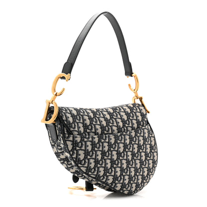 Christian Dior Oblique Saddle Bag Blue 3 of 10
