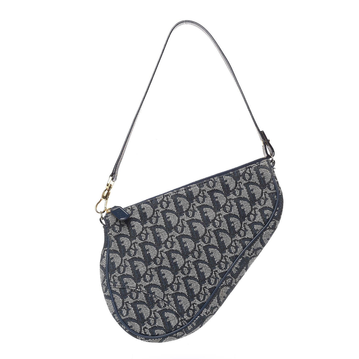 Christian Dior Monogram Mini Saddle Pochette Navy 1 of 10