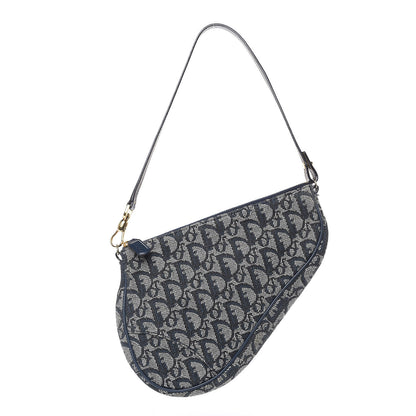 Christian Dior Monogram Mini Saddle Pochette Navy 1 of 10