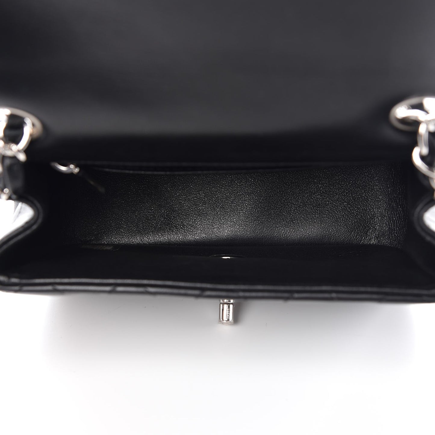 Lambskin Quilted Mini Square Flap Black