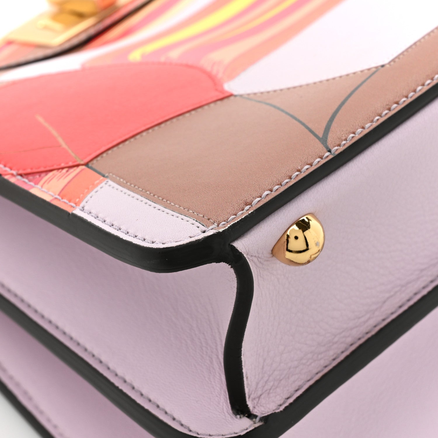 Fendi Vitello Seta Shiny Nappa Dancing Girls Inlay Small Peekaboo I SEE U Satchel Anemone Multicolor 11 of 14