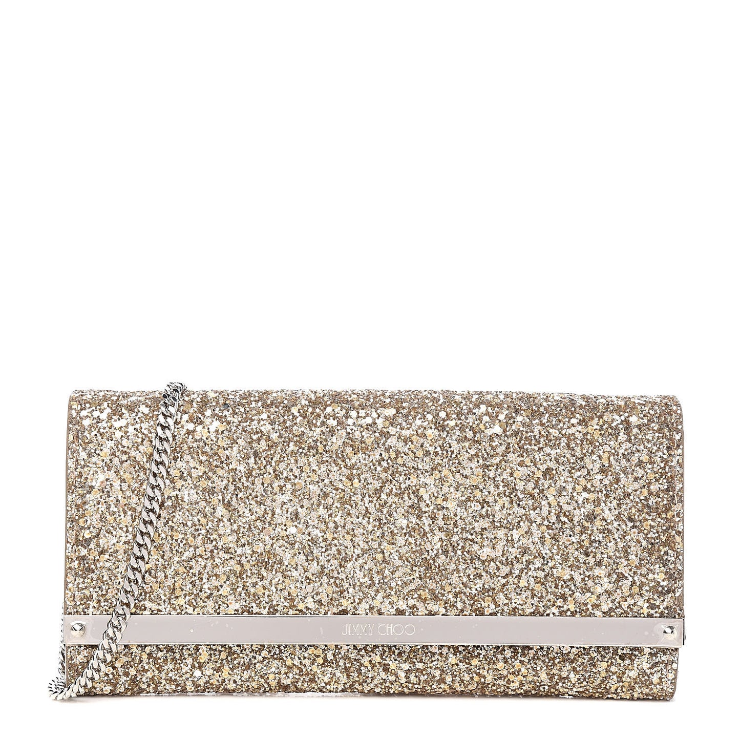 Glitter Milla Wallet on Chain Gold
