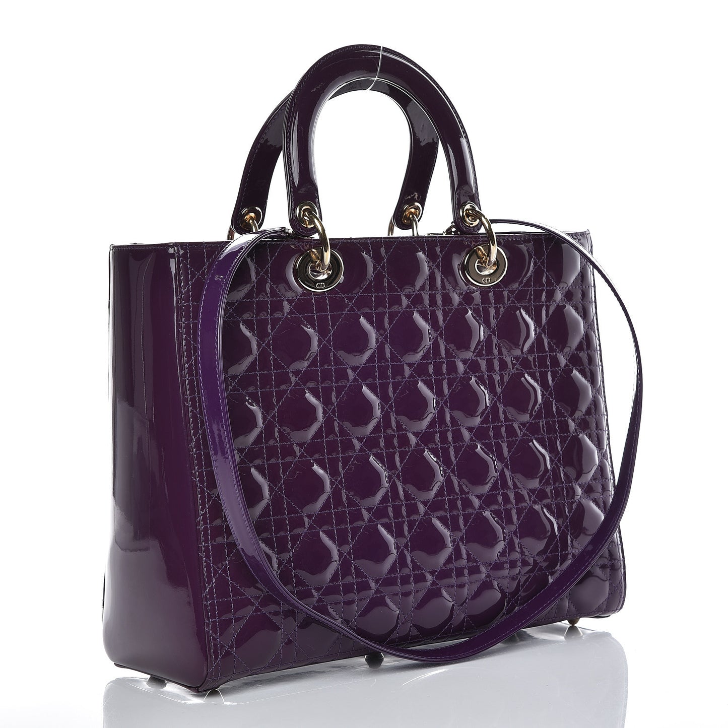 Patent Cannage Large Lady Dior Violet Purple