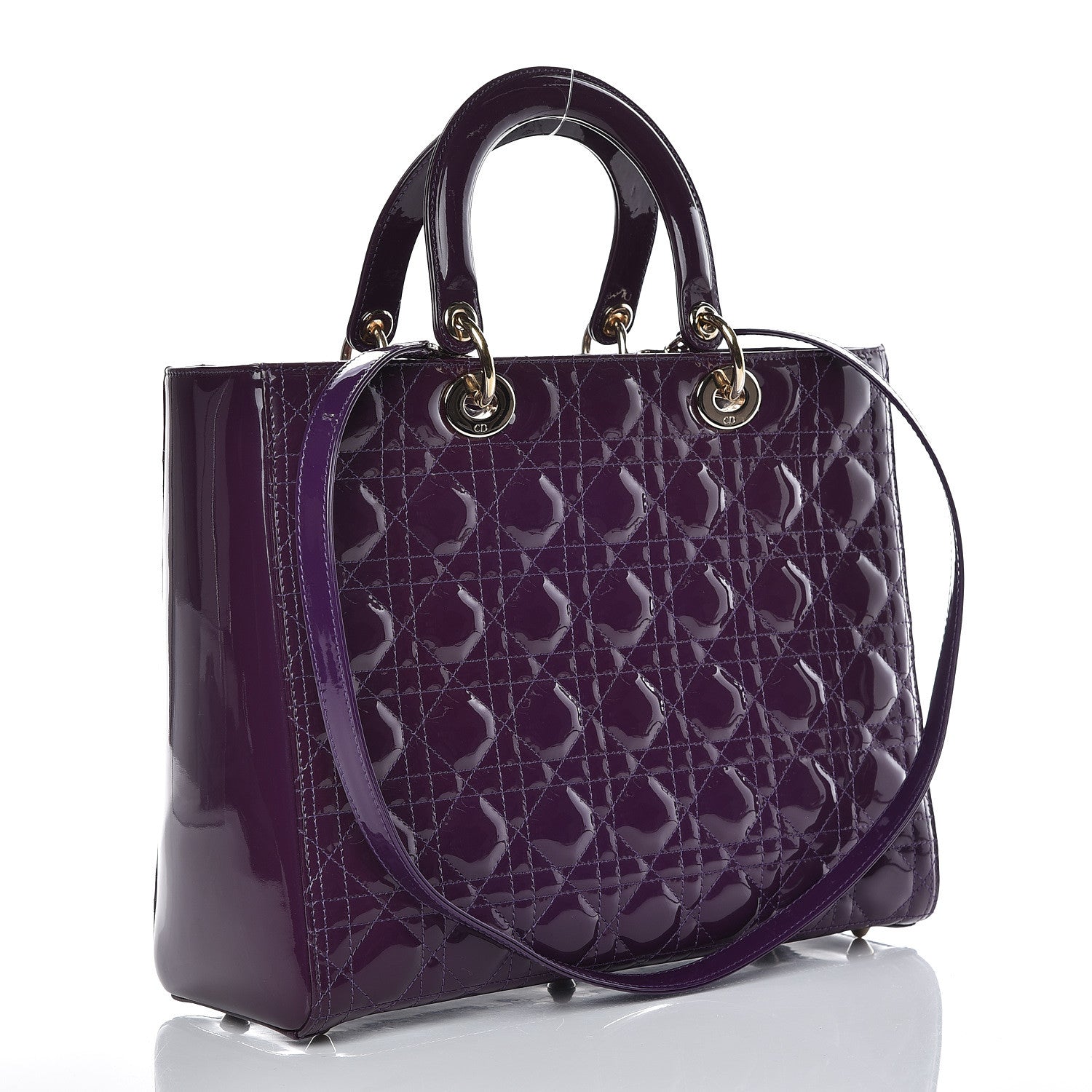 Christian Dior Patent Cannage Large Lady Dior Violet Purple 3 of 9