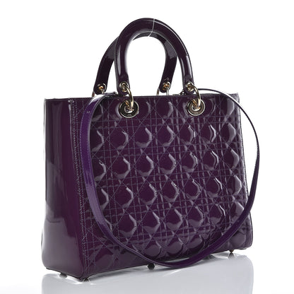 Christian Dior Patent Cannage Large Lady Dior Violet Purple 3 of 9