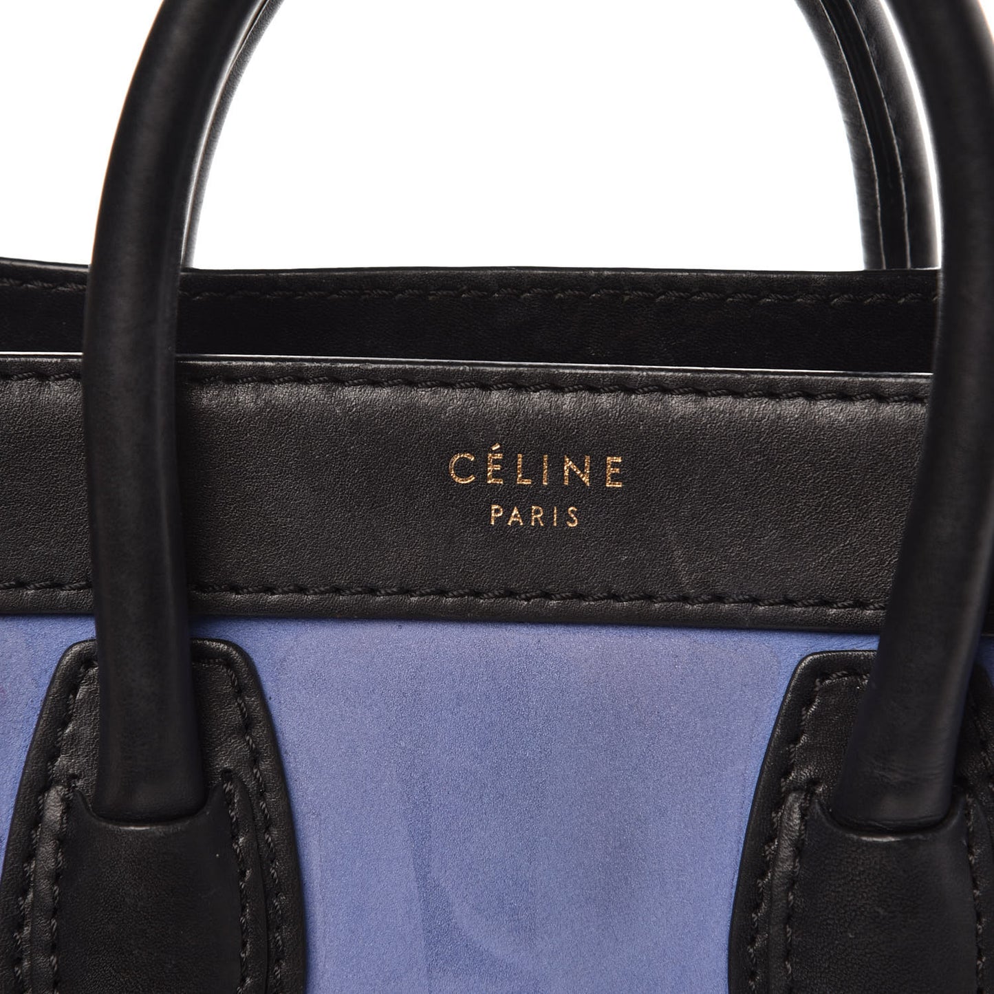 Nubuck Smooth Calfskin Nano Tri-Color Luggage Royal Blue