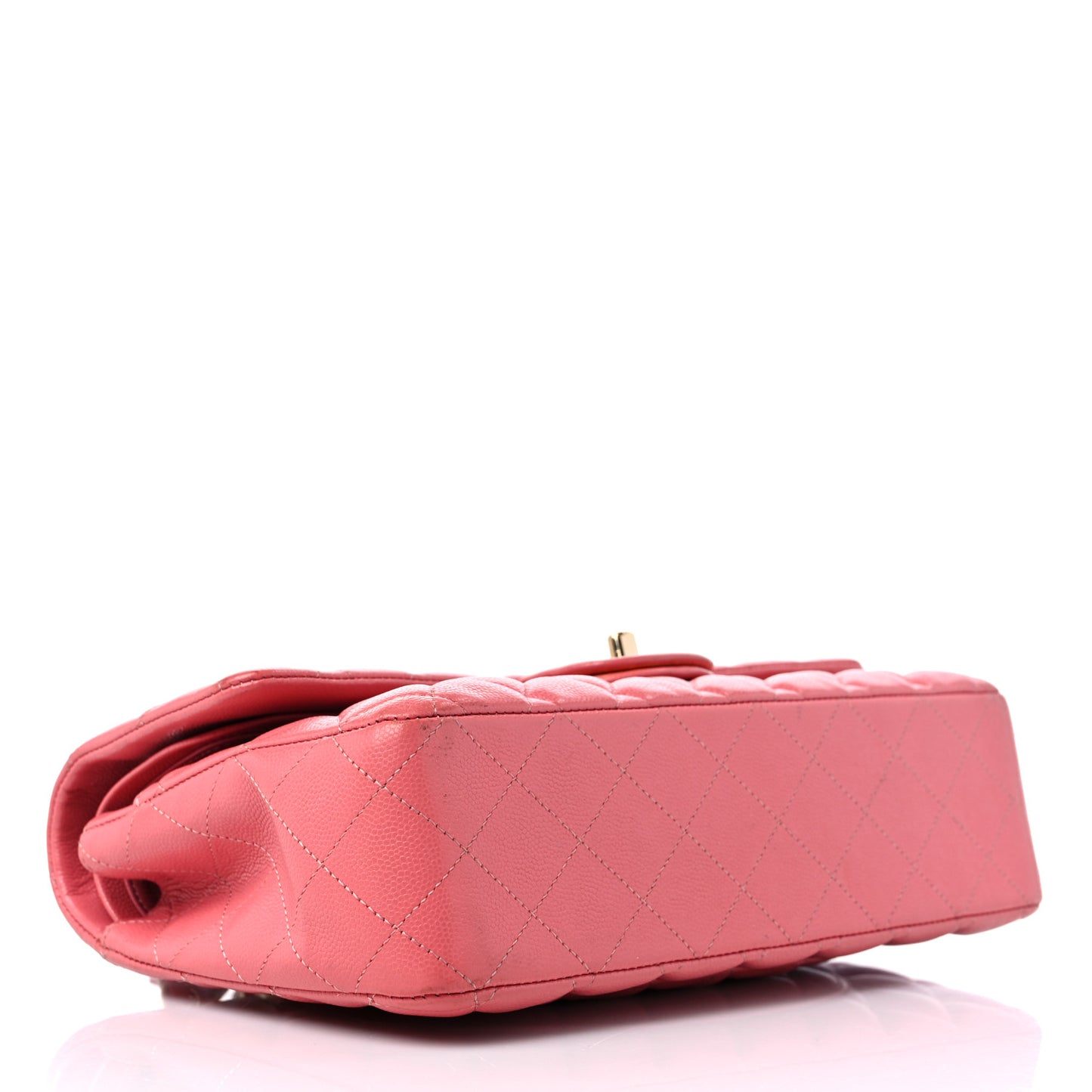 Caviar Quilted Medium Double Flap Pink
