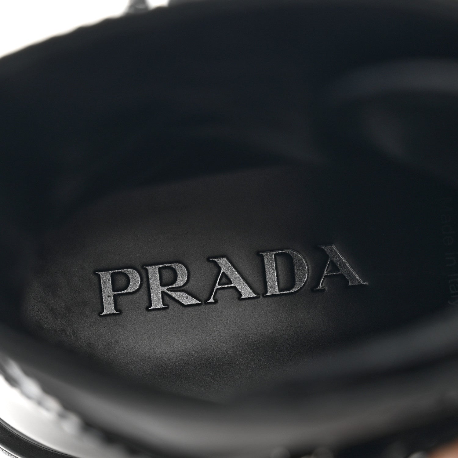 Prada Spazzolato Rois Re-Nylon Metal Triangle Logo Mens Monolith Pouch Pocket 60mm Combat Boots 7.5 Black 7 of 9