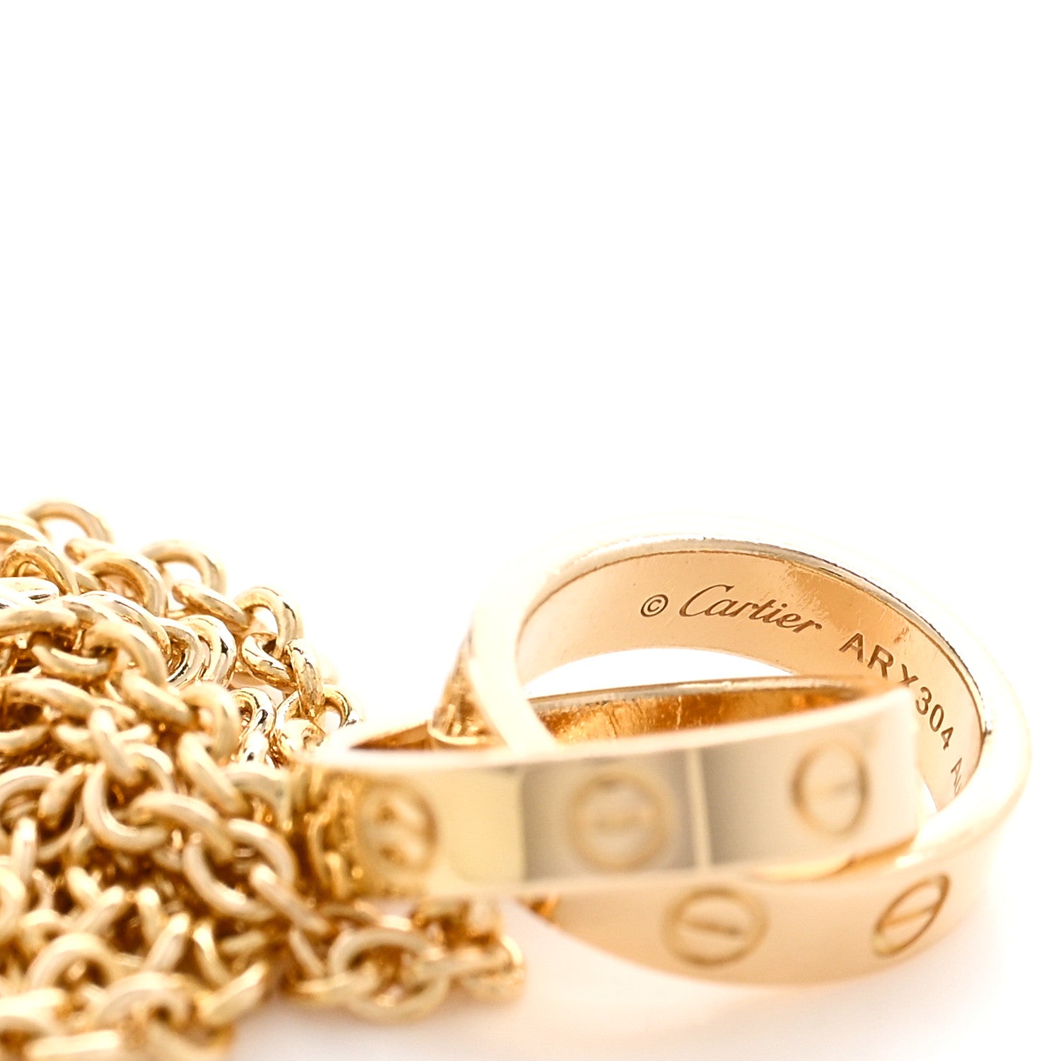 Cartier 18K Yellow Gold Interlocking LOVE Necklace 5 of 6