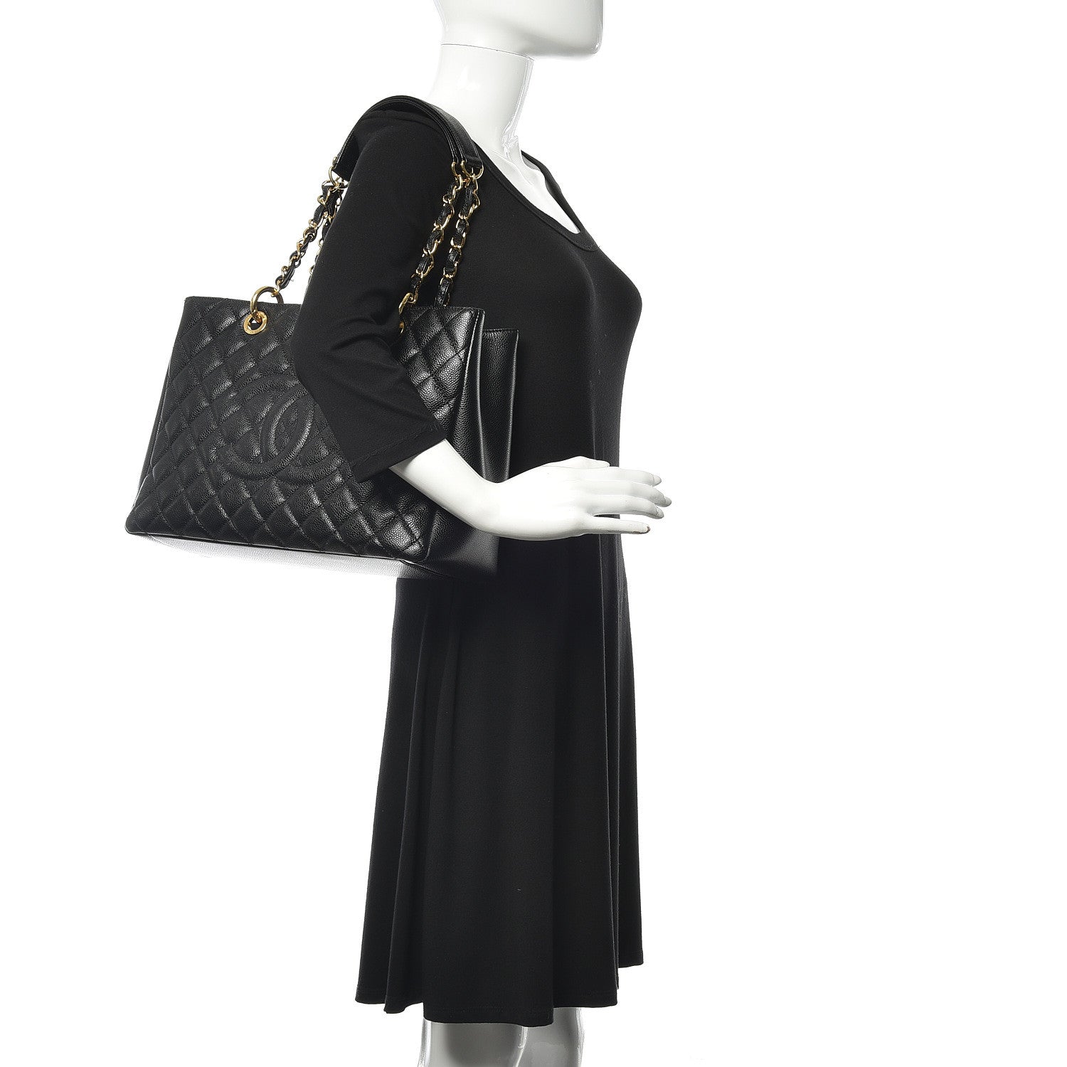 Chanel Caviar Quilted Grand Shopping Tote GST Black 2 of 10