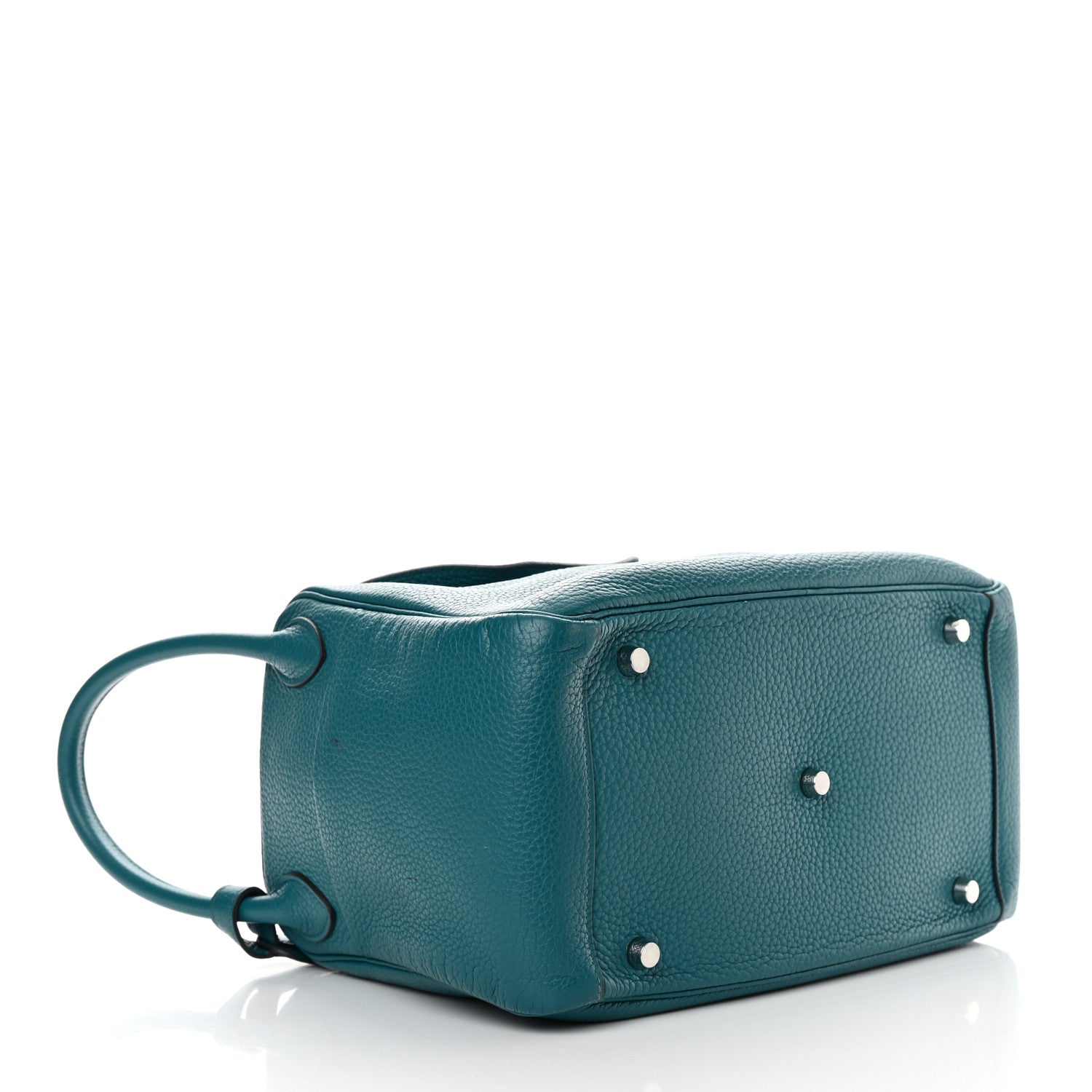 Hermes Taurillon Clemence Lindy 30 Bleu Paon 3 of 19