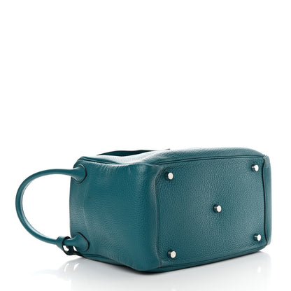 Hermes Taurillon Clemence Lindy 30 Bleu Paon 3 of 19
