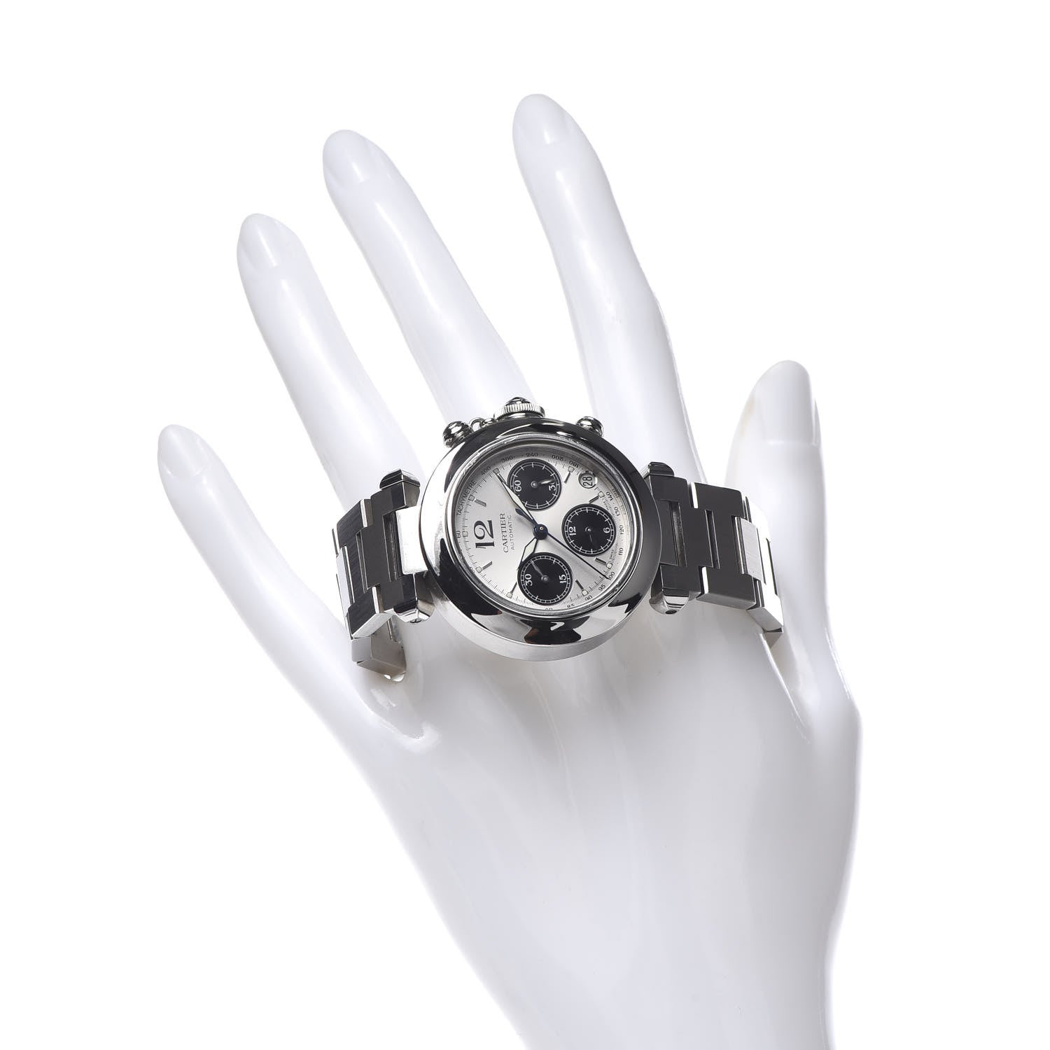 Cartier Stainless Steel 35mm Pasha C Chronograph Automatic Watch Black 2 of 6