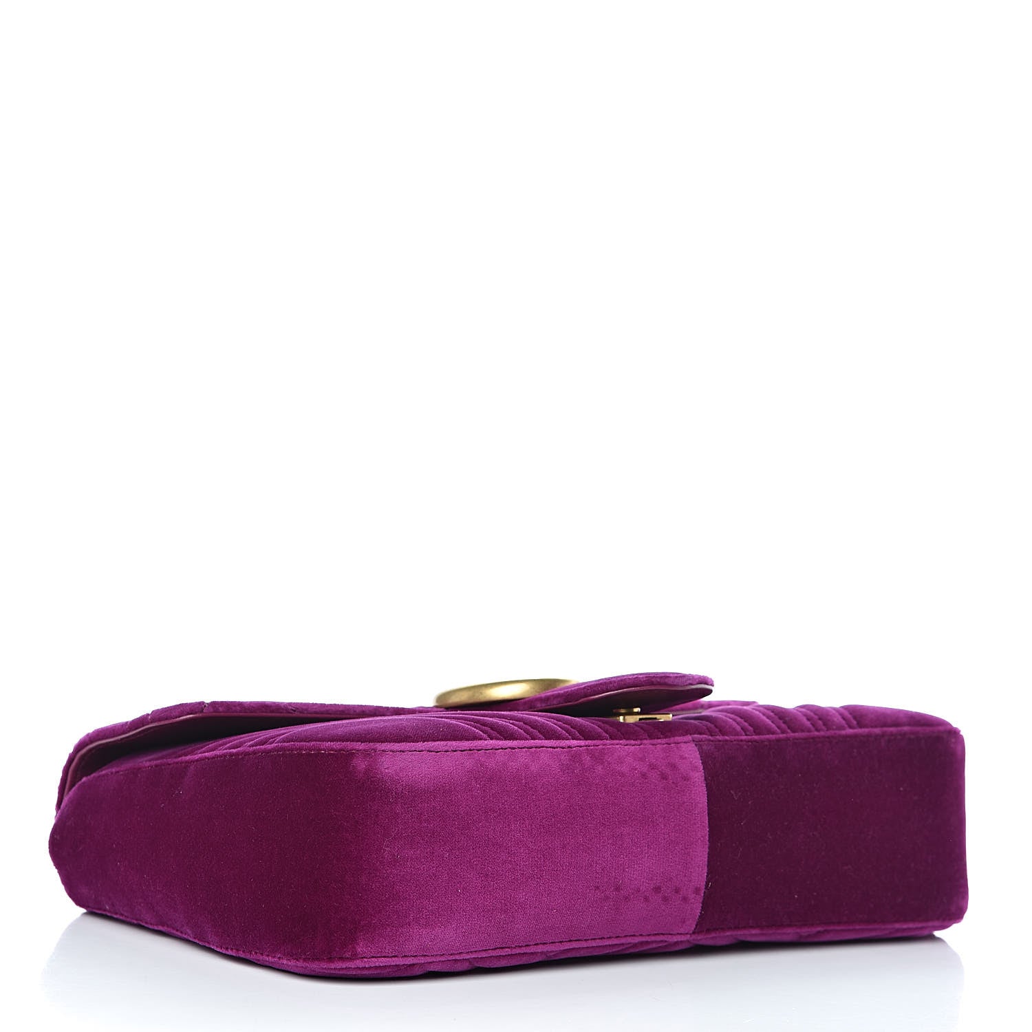 Gucci Velvet Matelasse Medium GG Marmont Shoulder Bag Fuchsia Violet Cyclamen 4 of 11