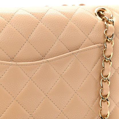 Chanel Caviar Quilted Medium Double Flap Beige 12 of 14