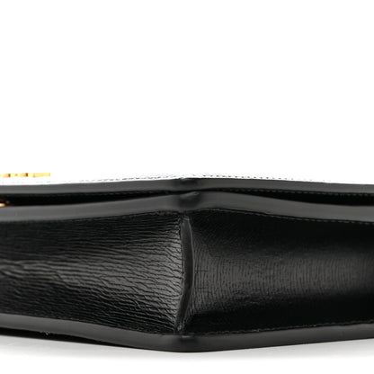 Gucci Textured Calfskin Script Logo Wallet On Chain Black 9 of 11