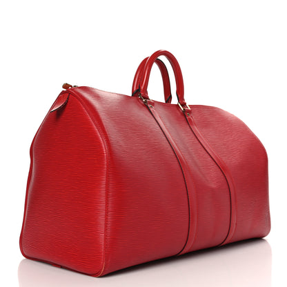 Louis Vuitton Epi Keepall 50 Castillan Red 3 of 13