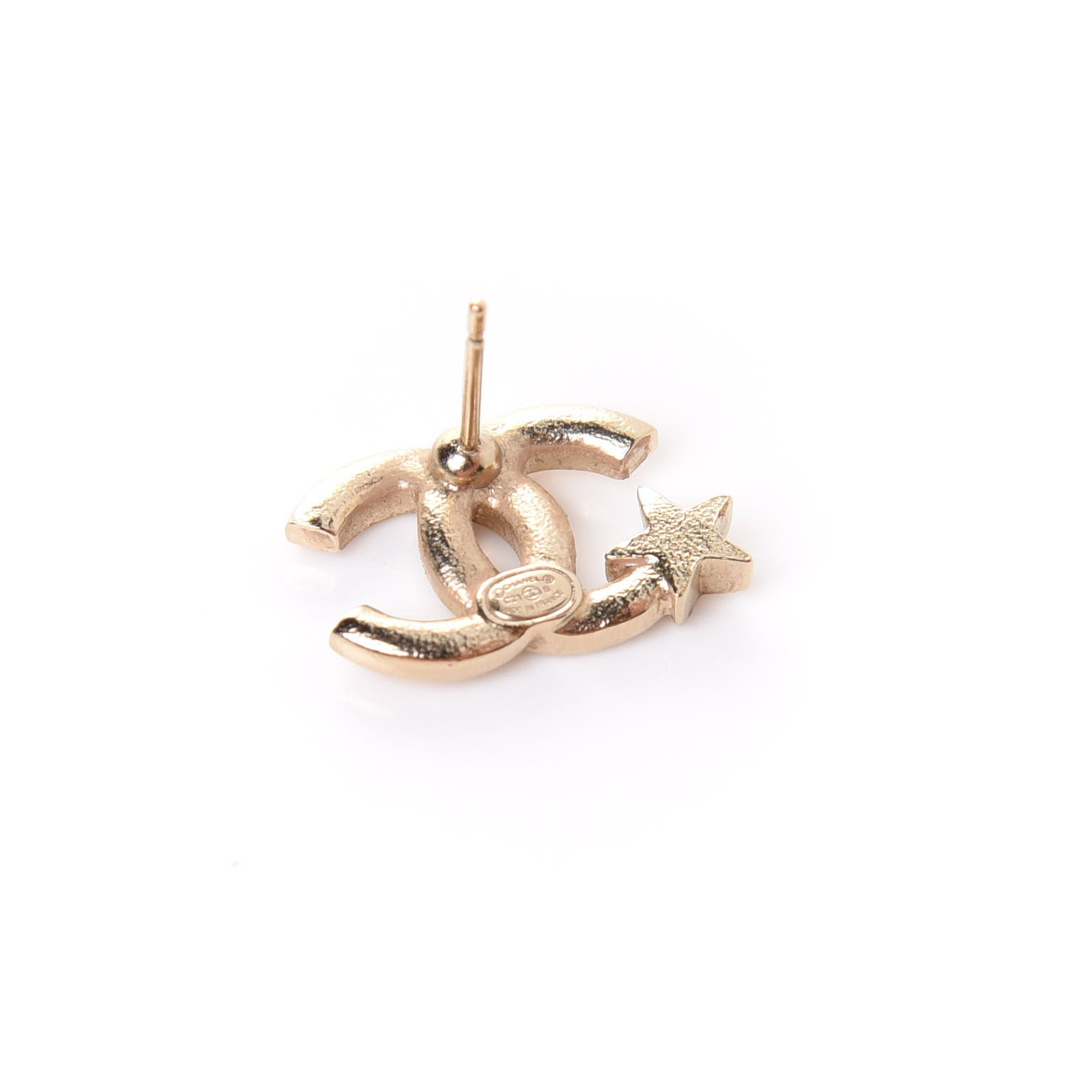 Chanel Crystal CC Starfall Earrings Gold 4 of 5