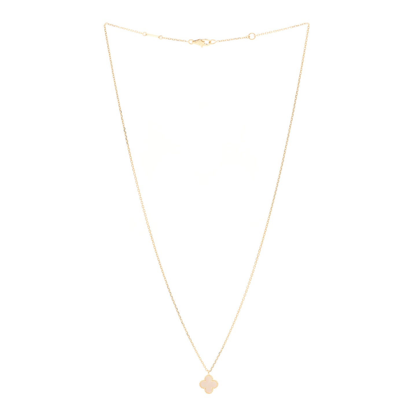 18K Yellow Gold Mother of Pearl Sweet Alhambra Pendant Necklace