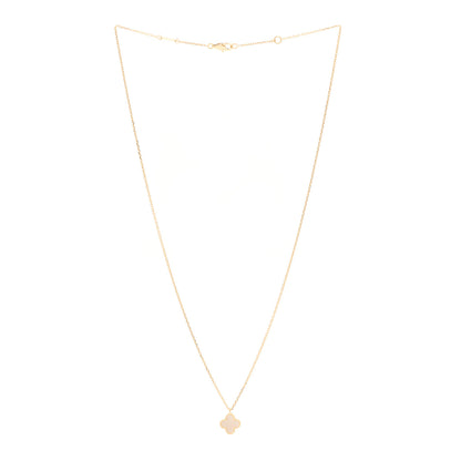 Van Cleef & Arpels 18K Yellow Gold Mother of Pearl Sweet Alhambra Pendant Necklace 3 of 5