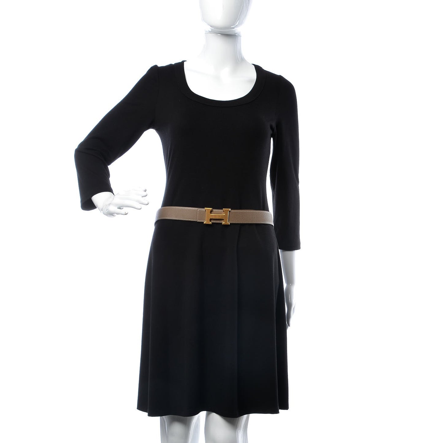 Epsom Swift 32mm Striee H Belt 85 Etoupe Black