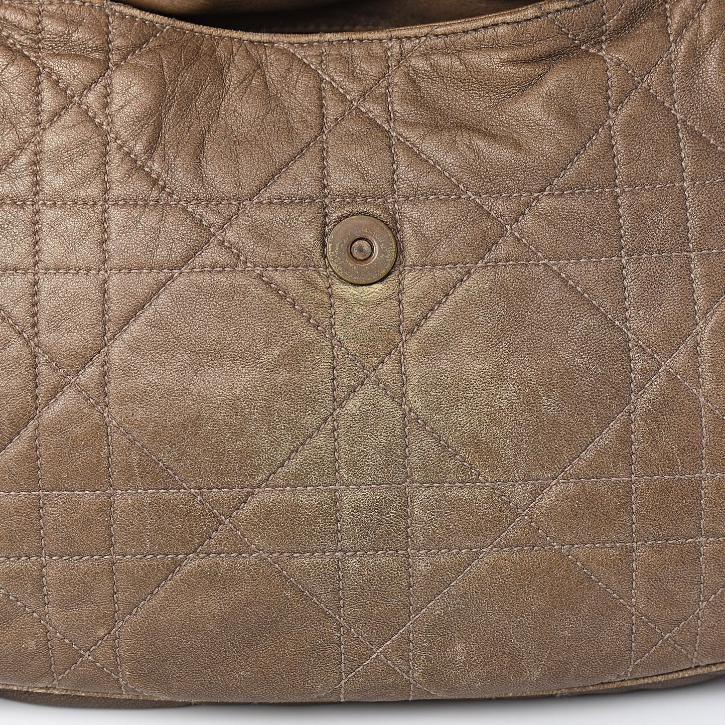Lambskin Cannage Shoulder Bag Bronze
